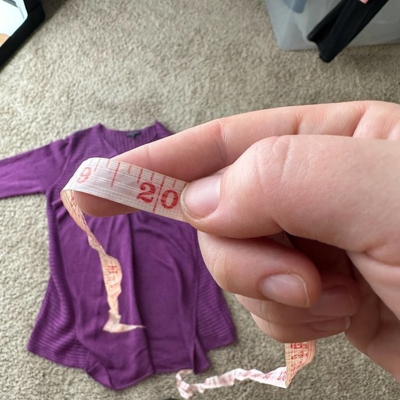 Eileen Fisher Cardigan Sweater Knit Open Draped Linen Purple Size Petite large - Picture 10 of 13